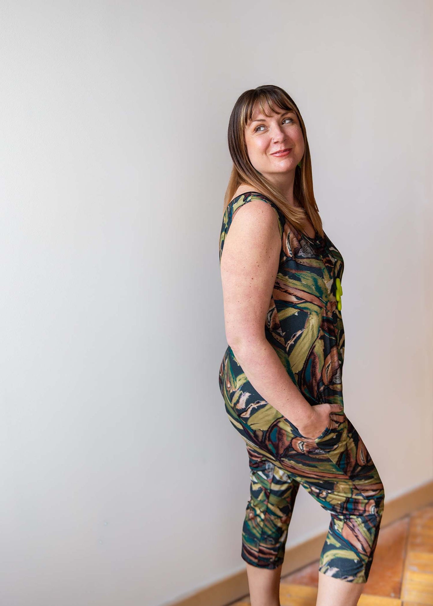 Kim Capri Jumpsuit -Botanica Print