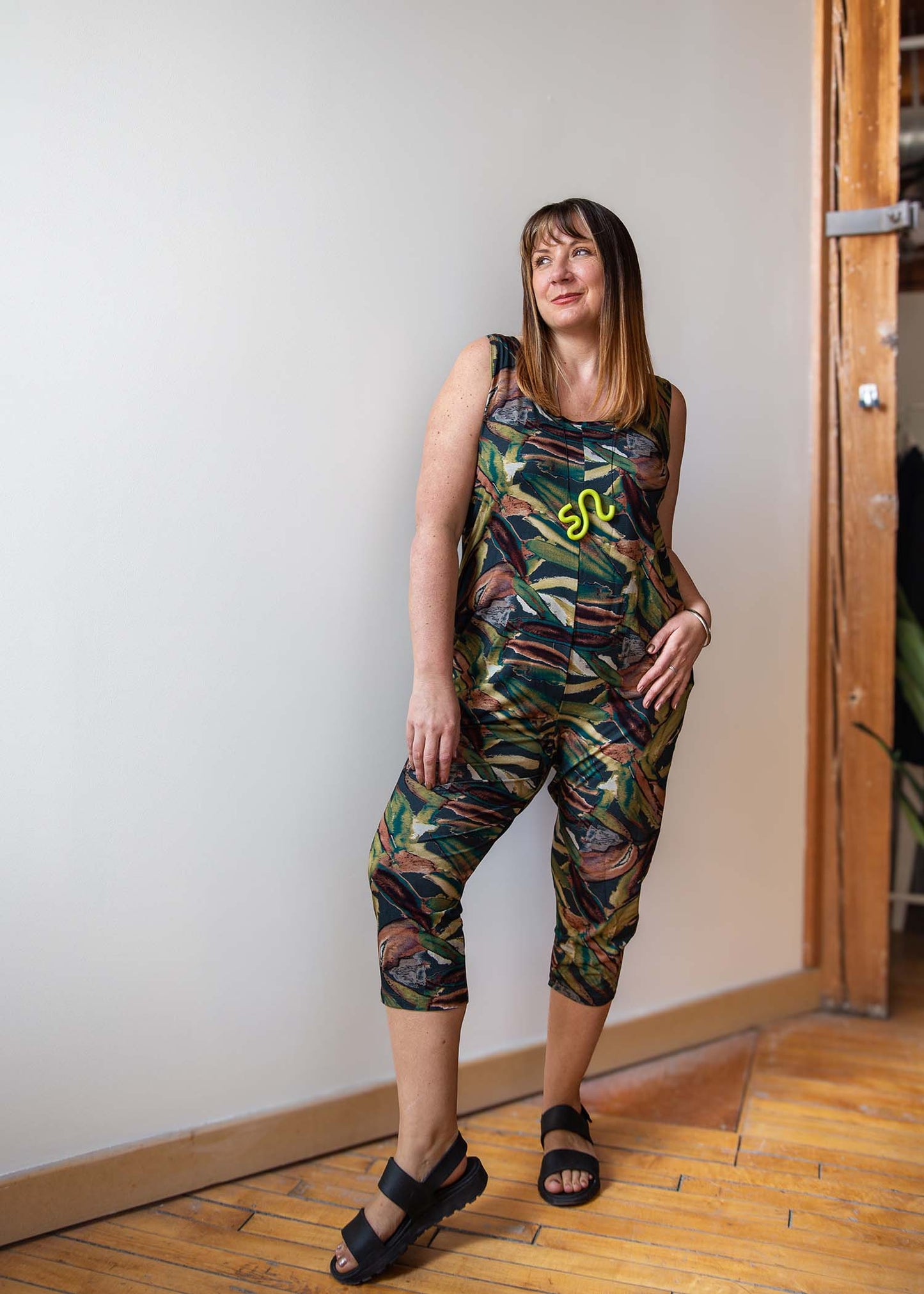 Kim Capri Jumpsuit -Botanica Print