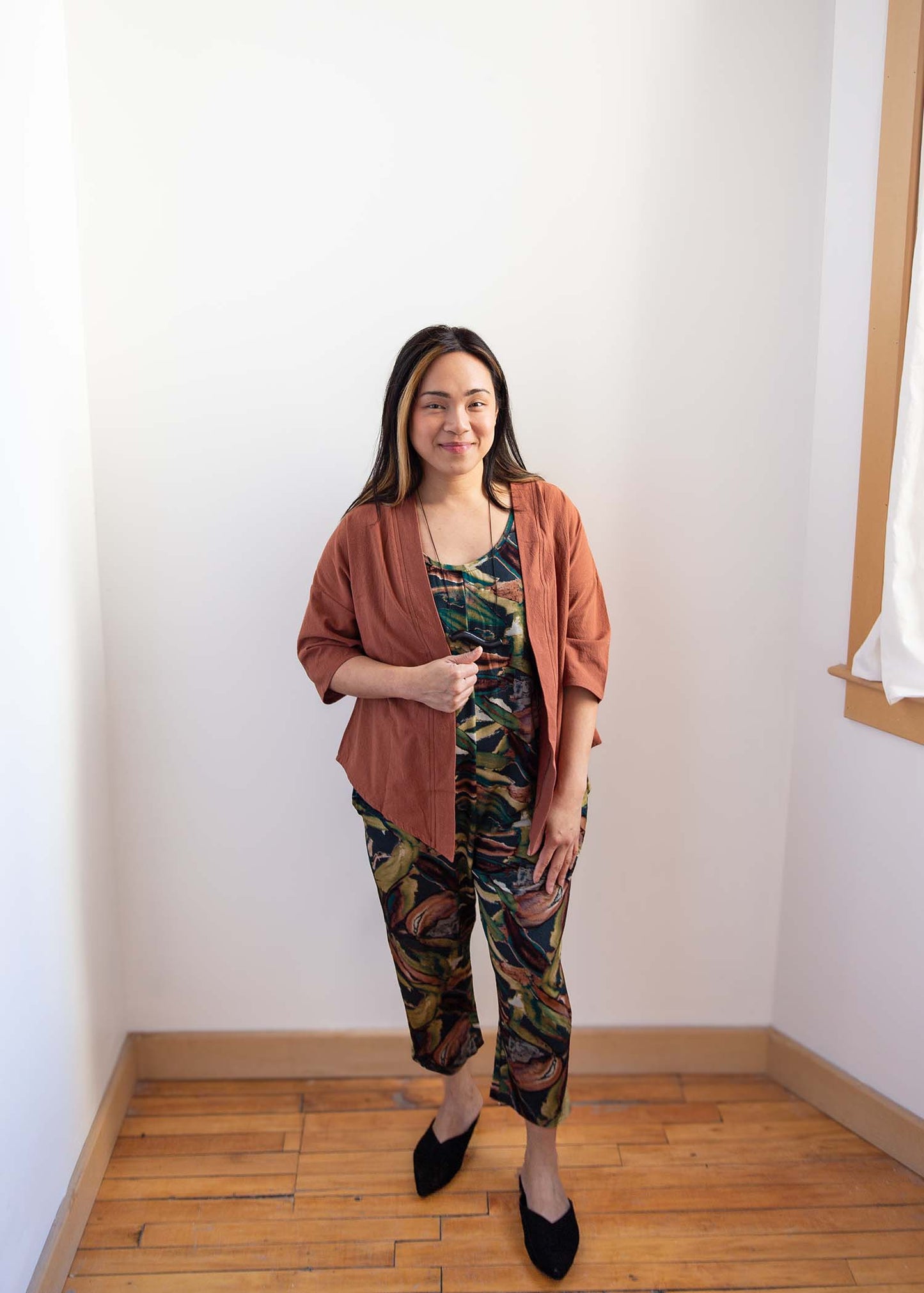 Kim Capri Jumpsuit -Botanica Print