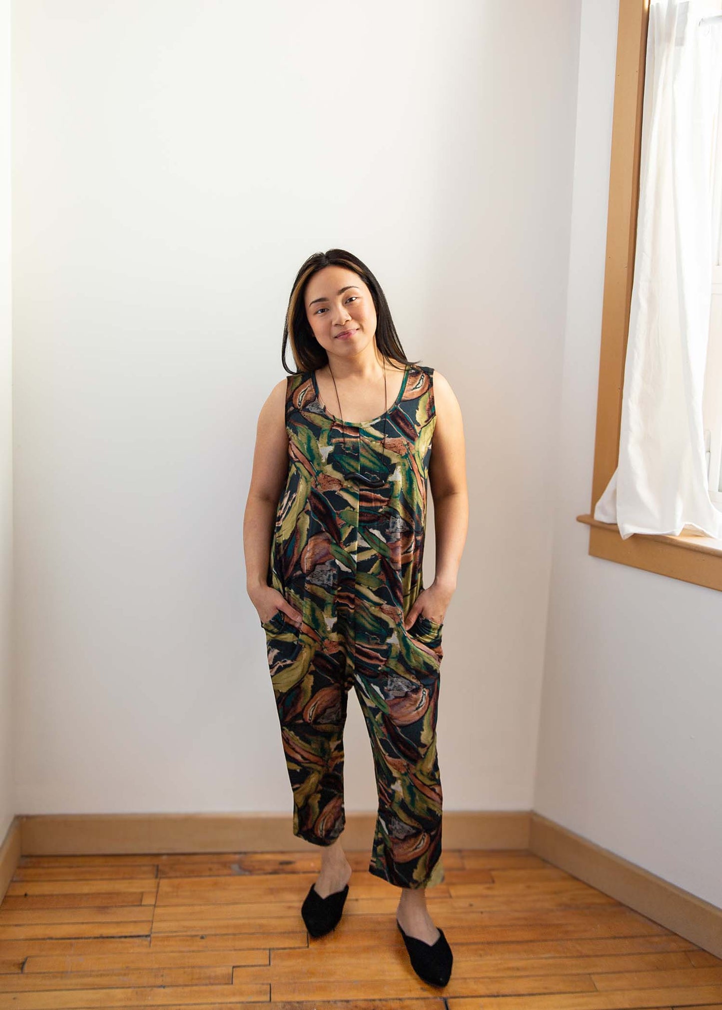 Kim Capri Jumpsuit -Botanica Print