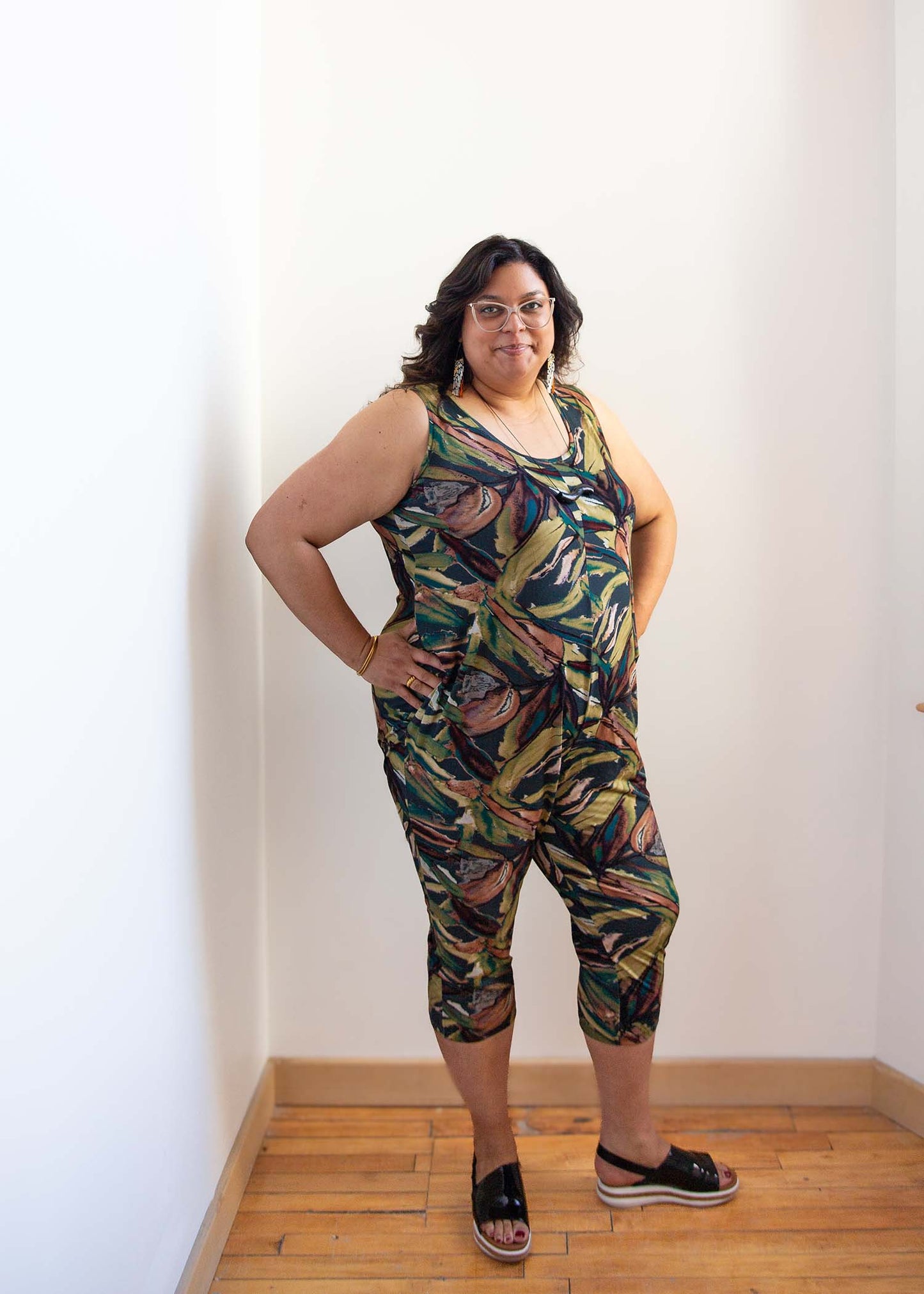 Kim Capri Jumpsuit -Botanica Print