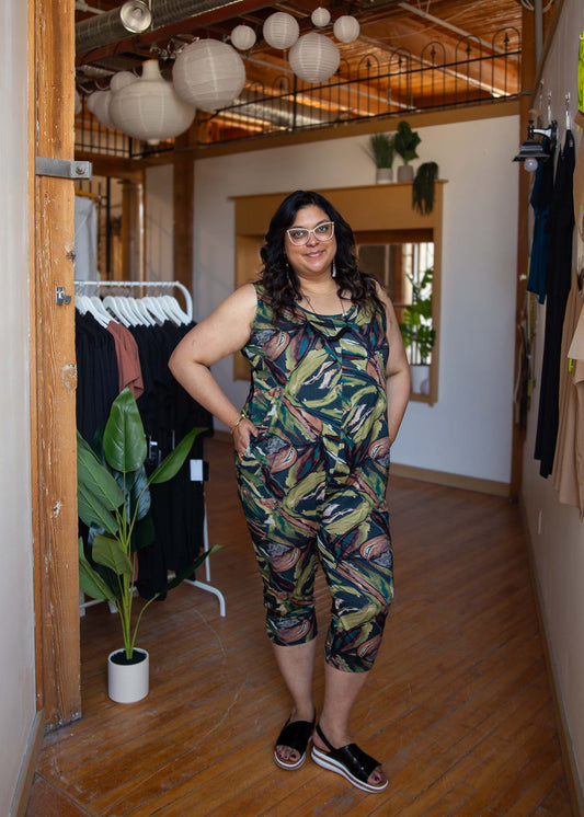 Kim Capri Jumpsuit -Botanica Print