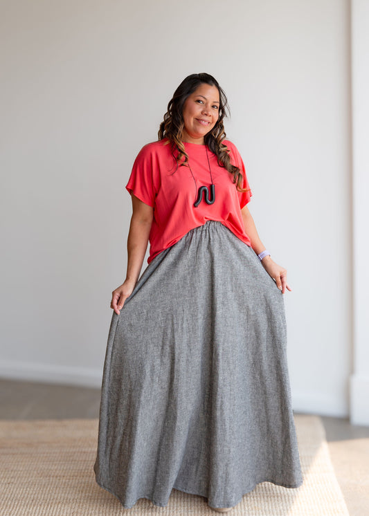 Lesley Long Skirt -Hemp -Charcoal Grey