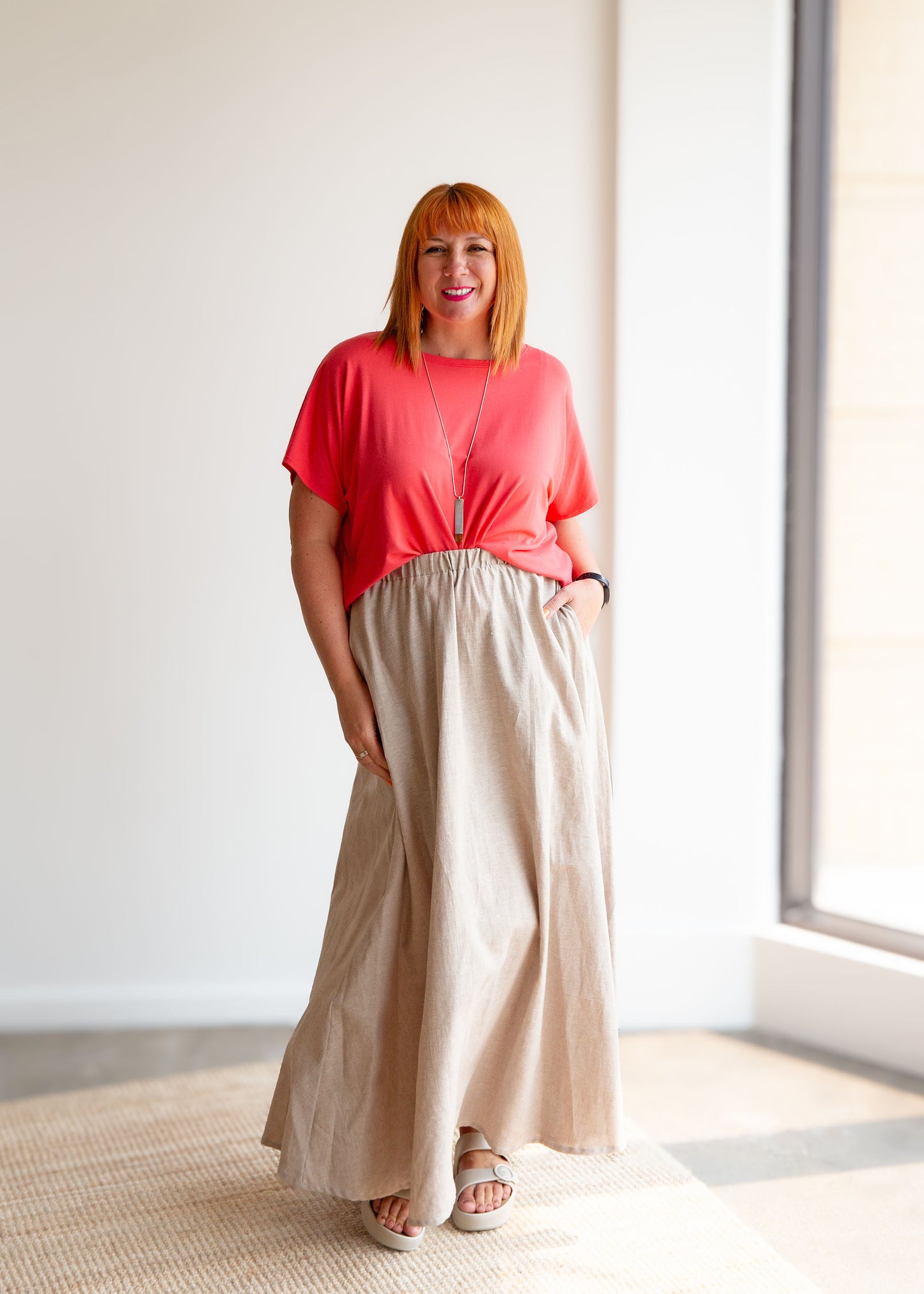 Lesley Long Skirt -Hemp -Oatmeal