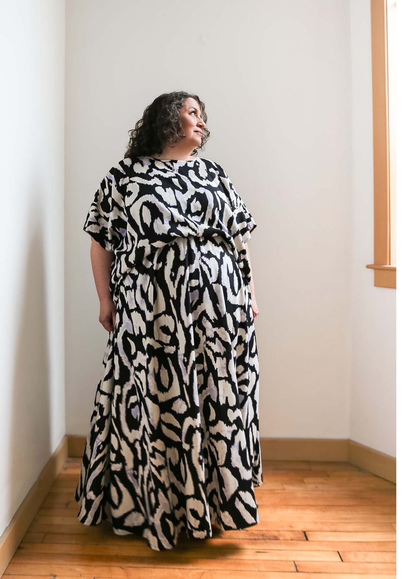 Lesley Long Skirt -Linen Blend -Print