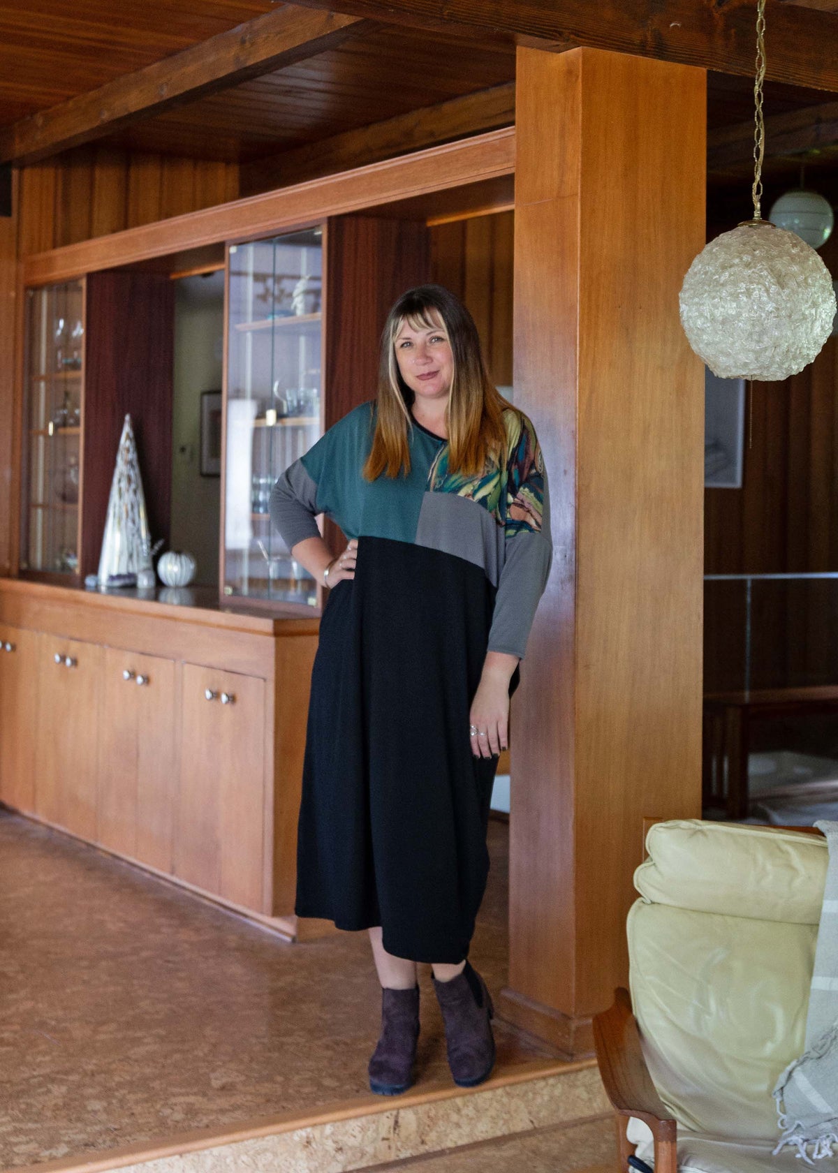 Monique Dress -Colour Blocked Zero Waste