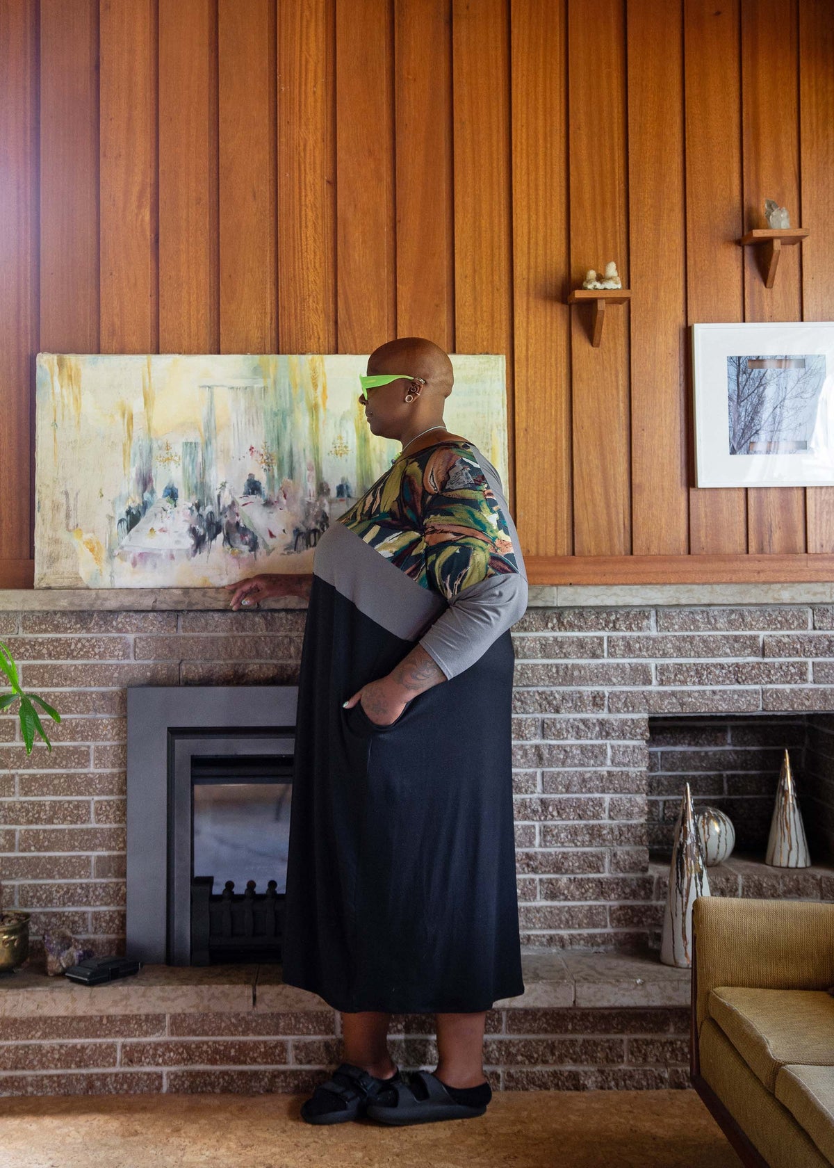 Monique Dress -Colour Blocked Zero Waste