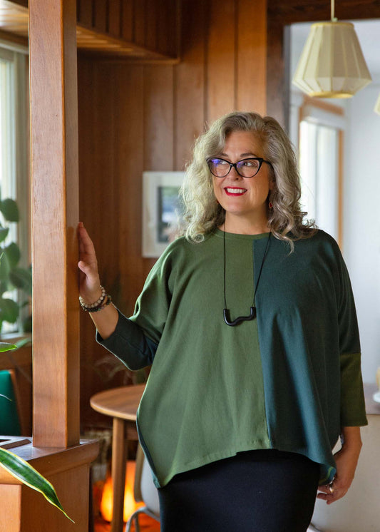 Elise Boxy Sweater -Split -Zero Waste