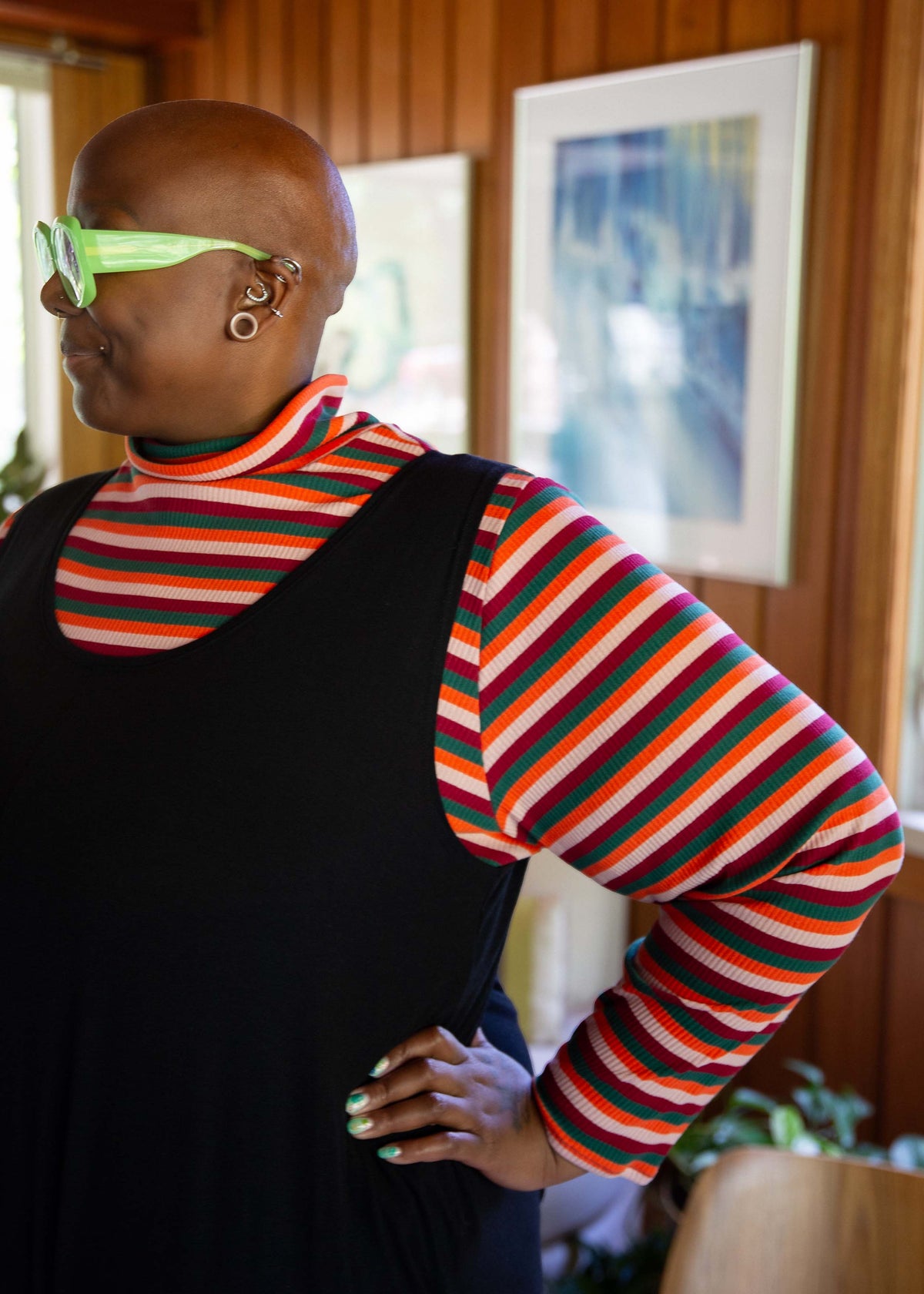 Nedra Turtleneck -Retro Stripe