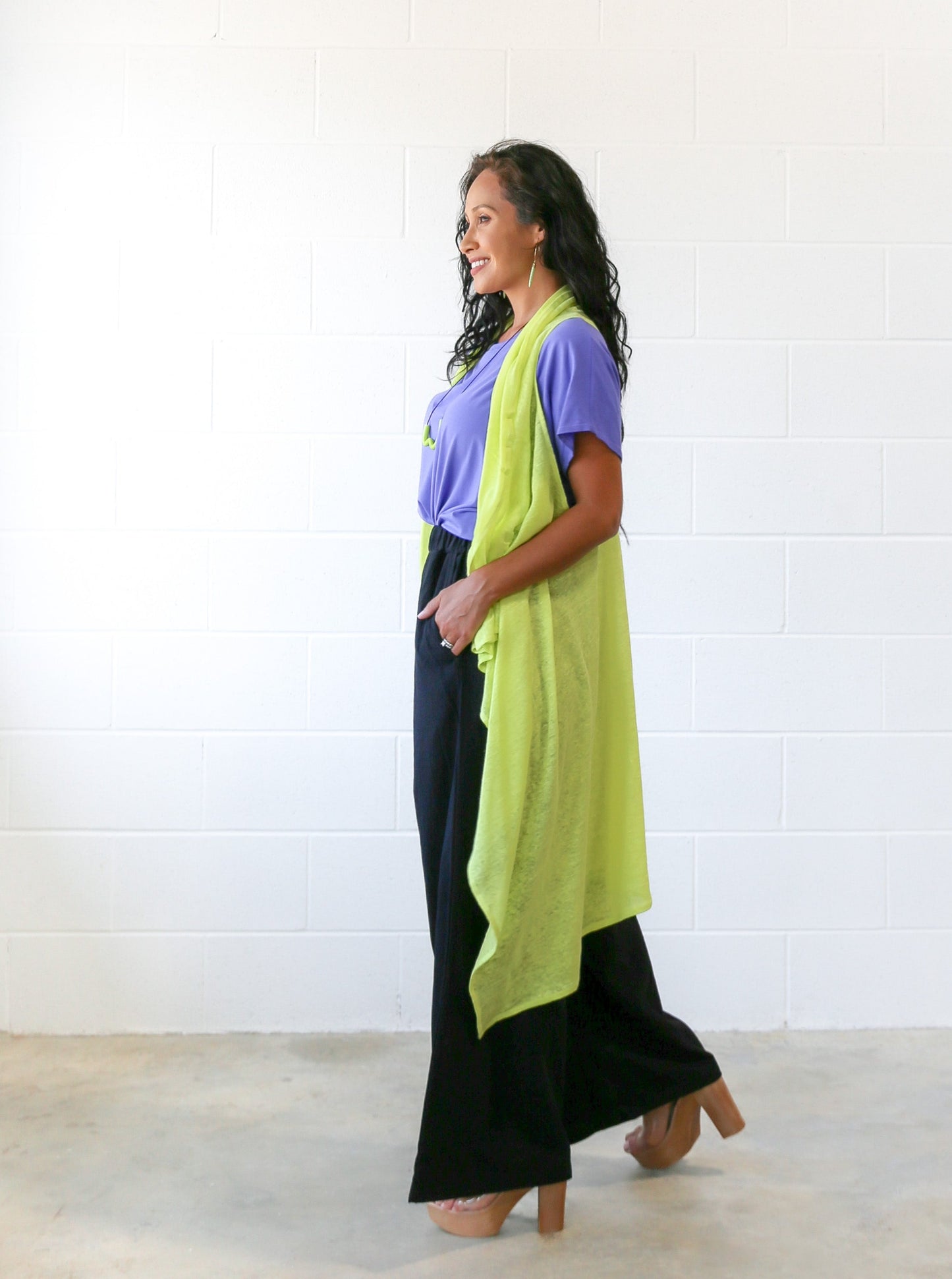 Lydia Linen Vest -Citron