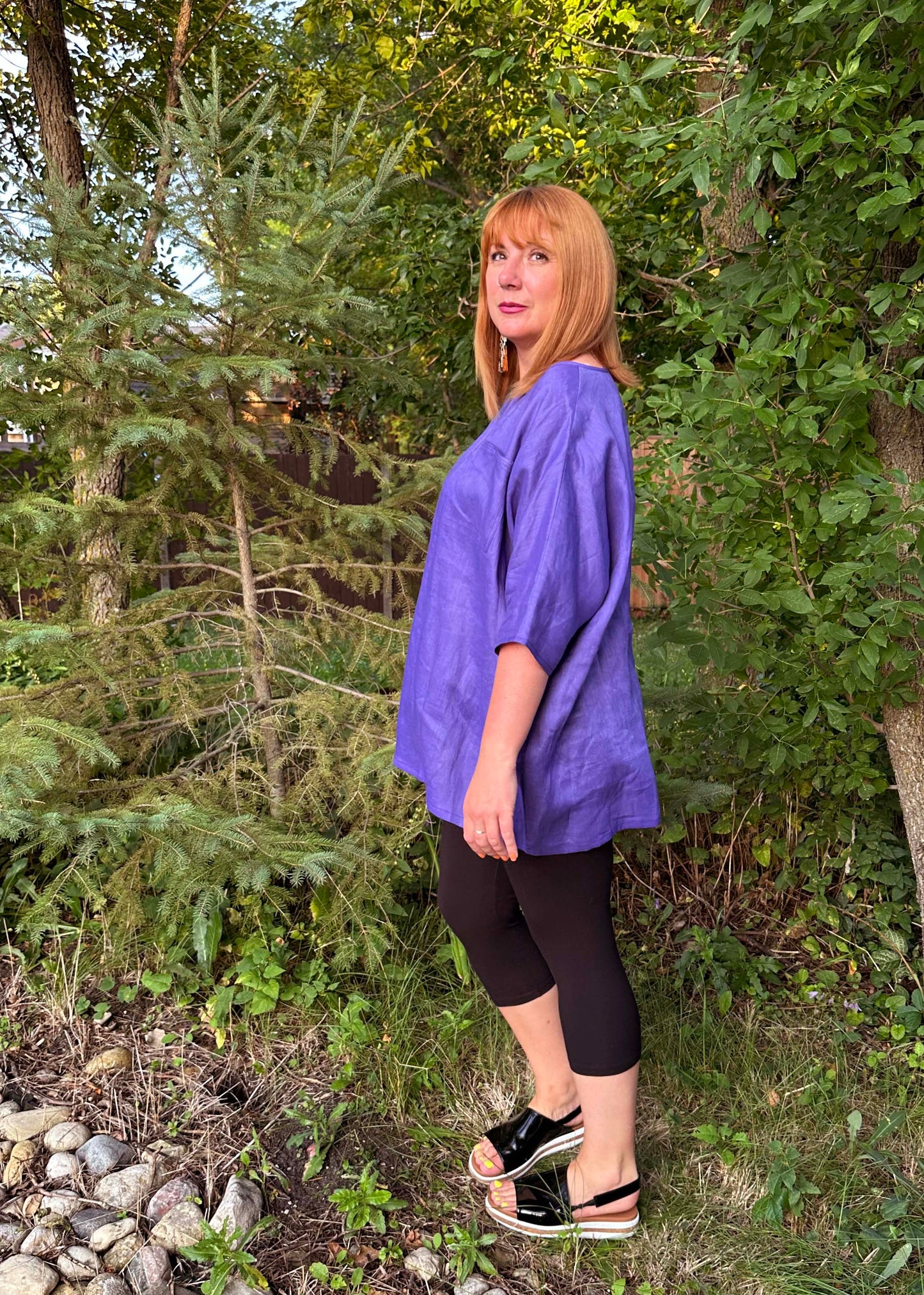 Sandy Linen Tunic -Violet