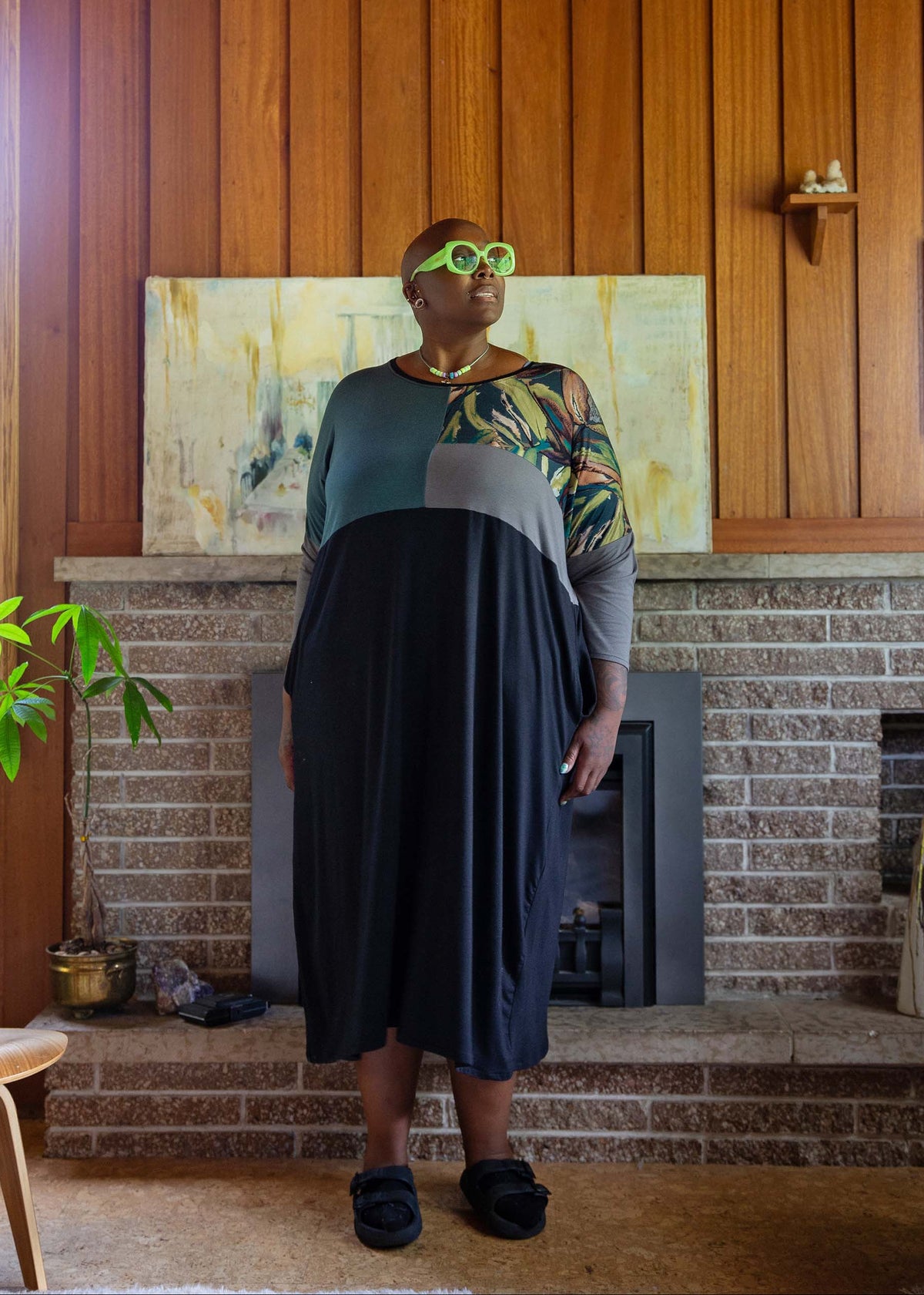 Monique Dress -Colour Blocked Zero Waste