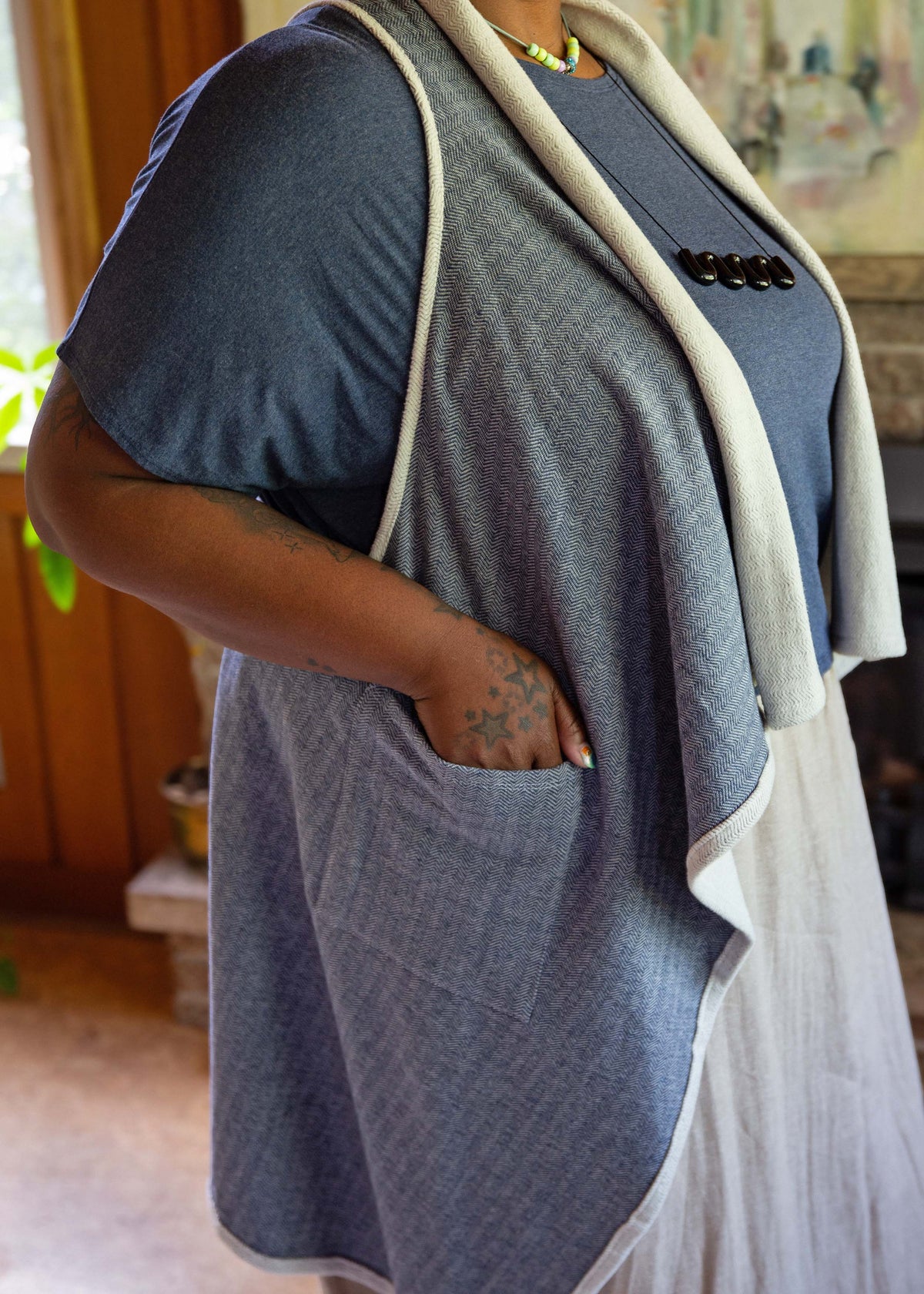 Herringbone Blanket Vest