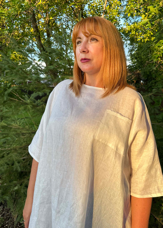 Sandy Linen Tunic -White