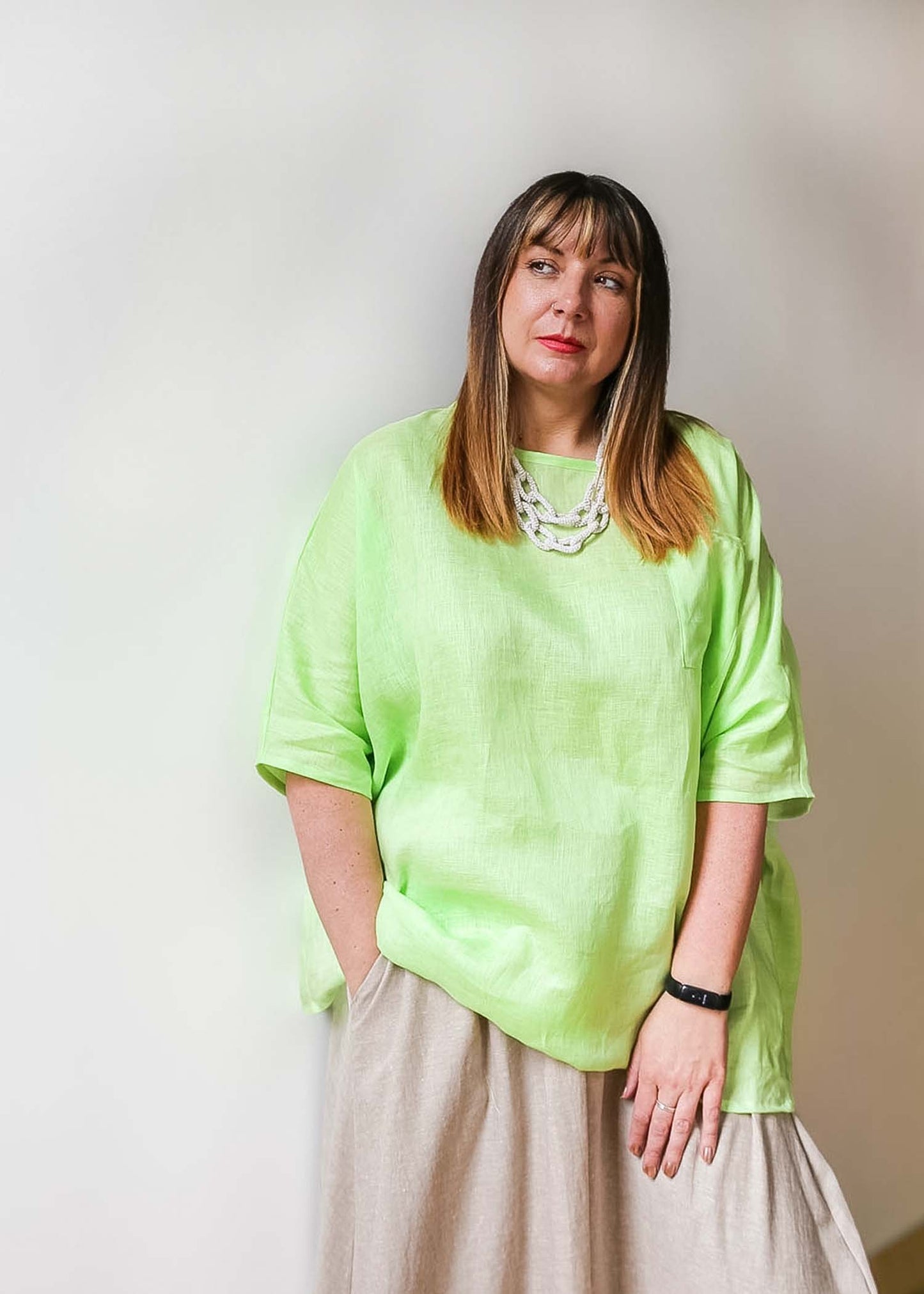Sandy Tunic -Linen -Lime