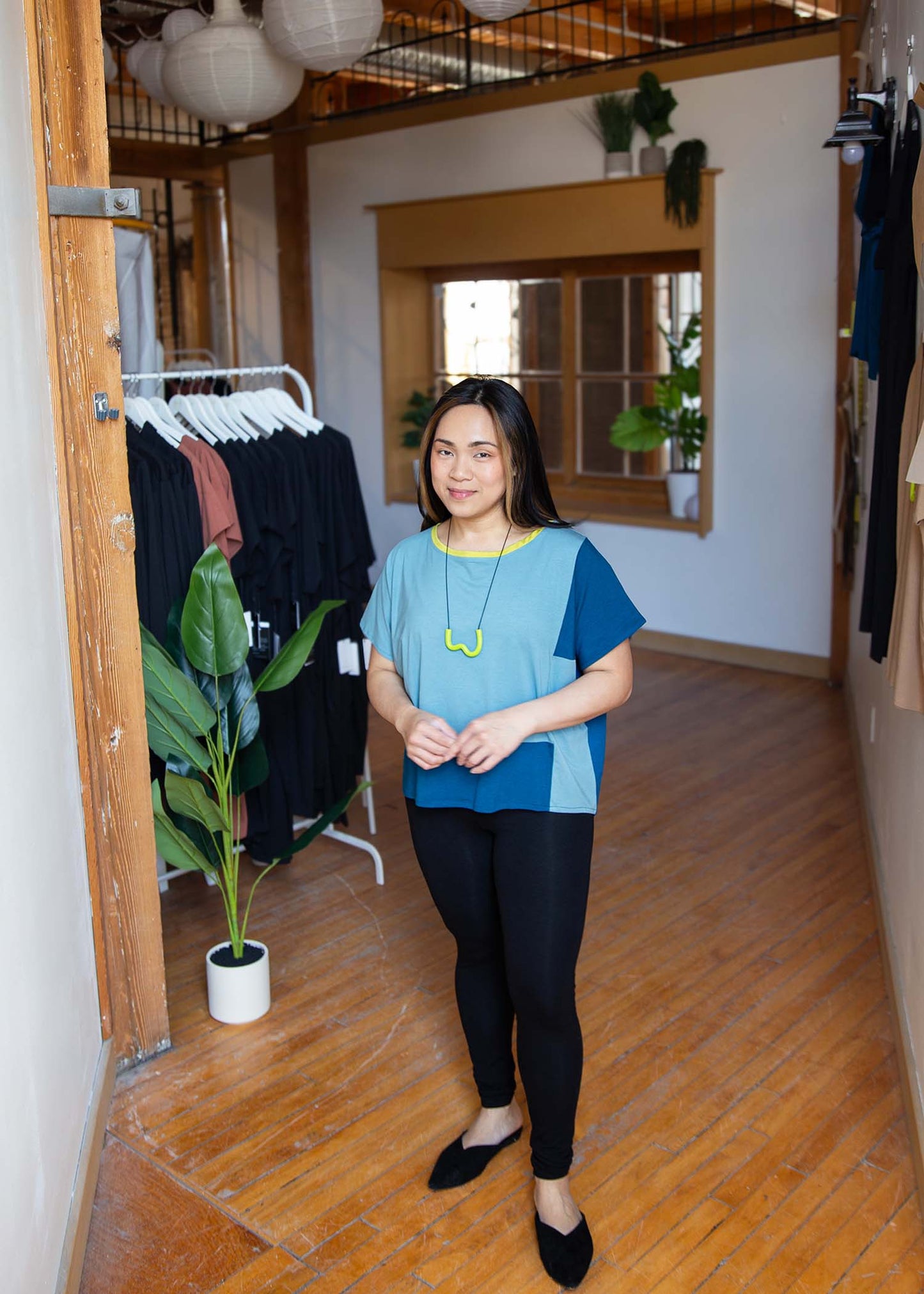 Zero Waste Nita Boxy Top -Blues
