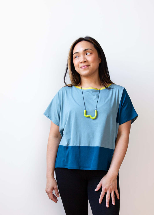 Zero Waste Nita Boxy Top -Blues