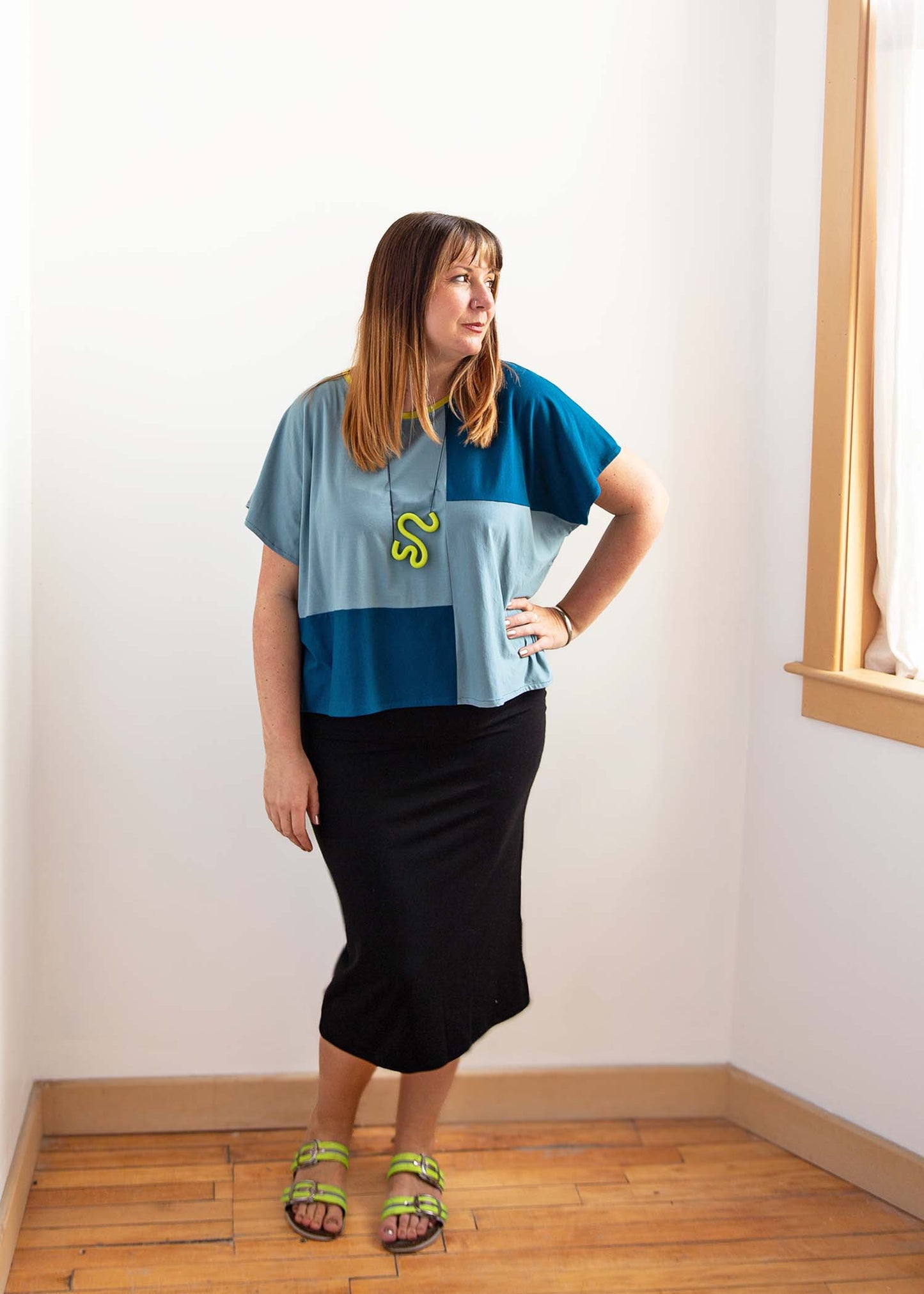 Zero Waste Nita Boxy Top -Blues