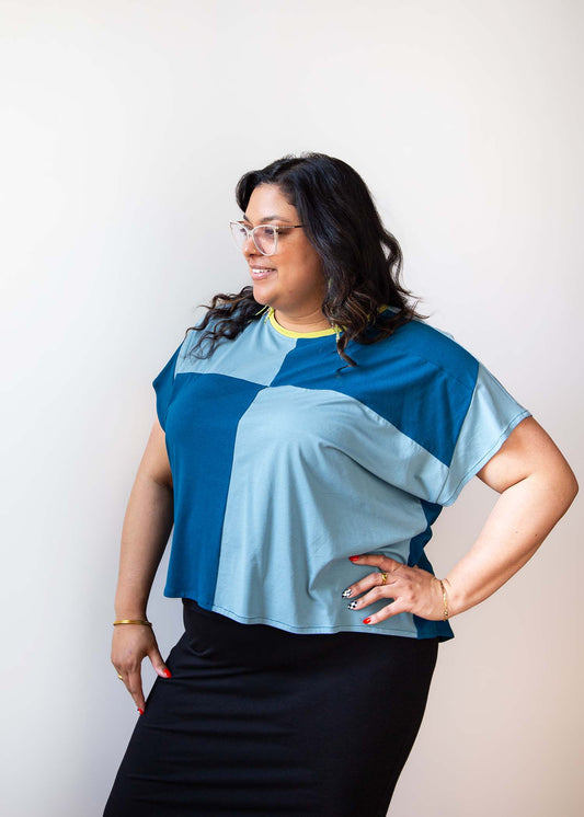 Zero Waste Nita Boxy Top -Blues