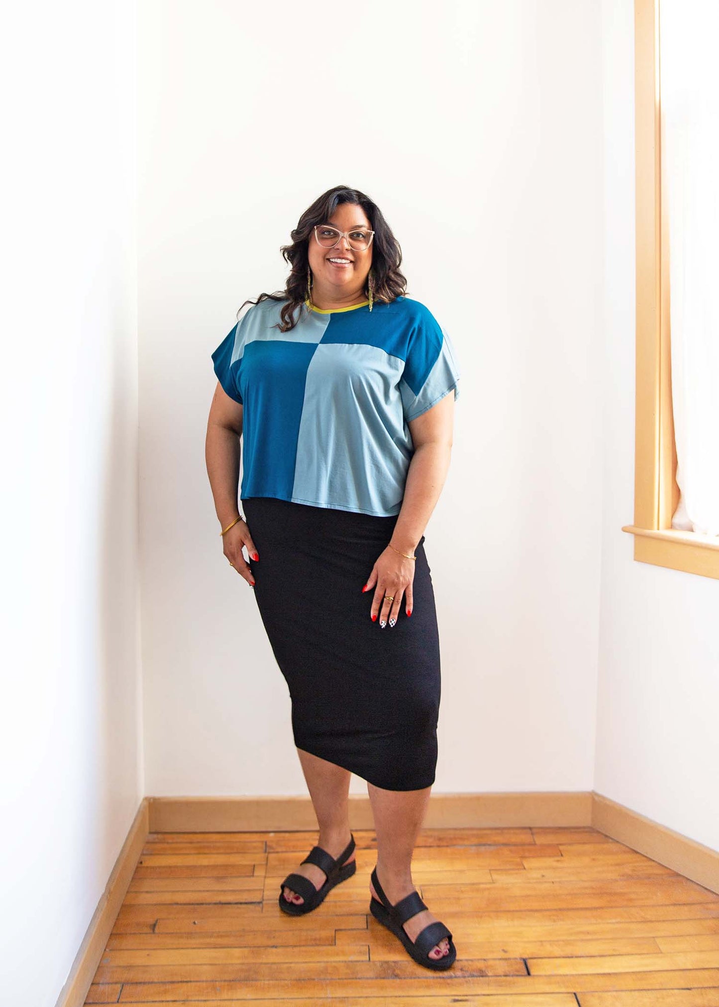 Zero Waste Nita Boxy Top -Blues