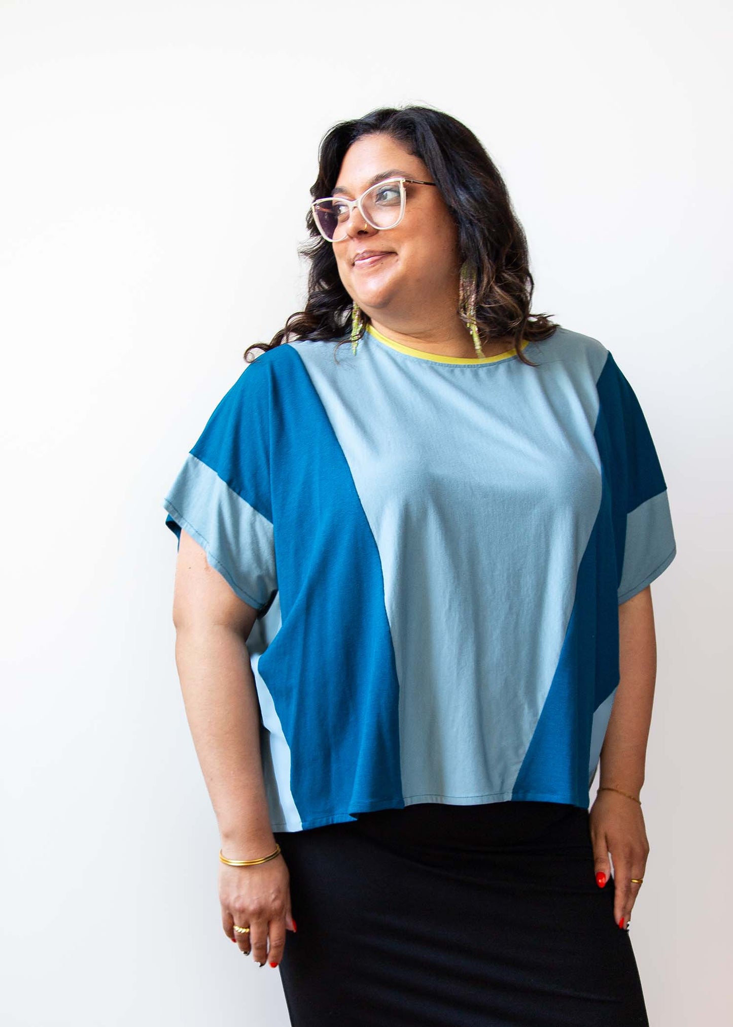 Zero Waste Nita Boxy Top -Blues