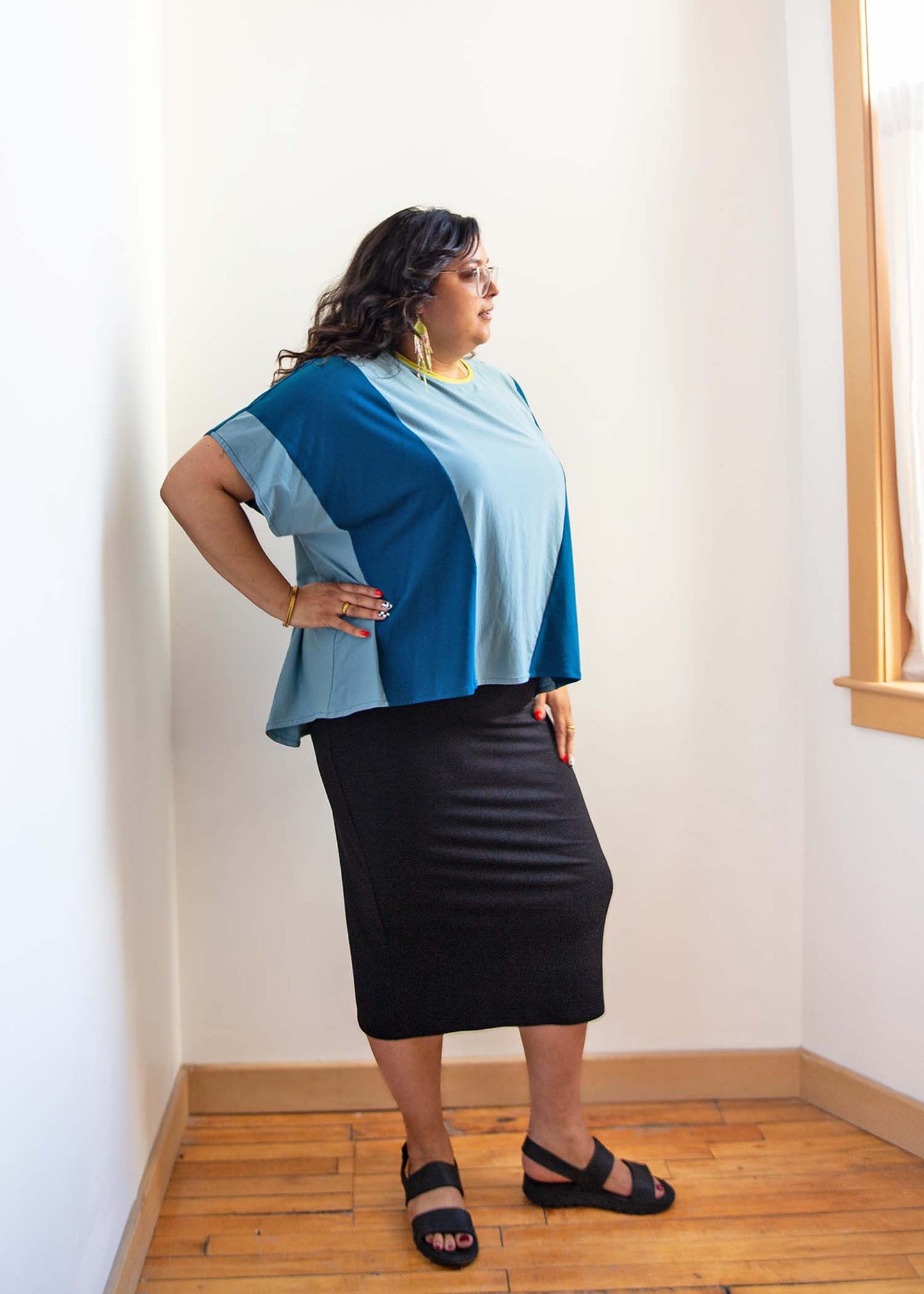 Zero Waste Nita Boxy Top -Blues