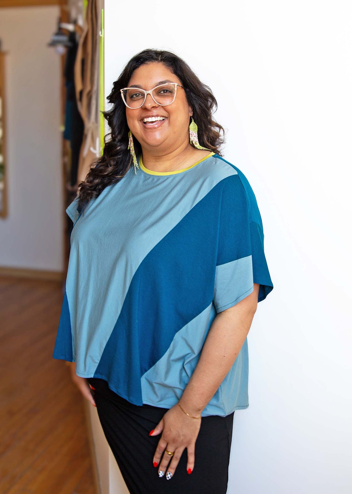 Zero Waste Nita Boxy Top -Blues