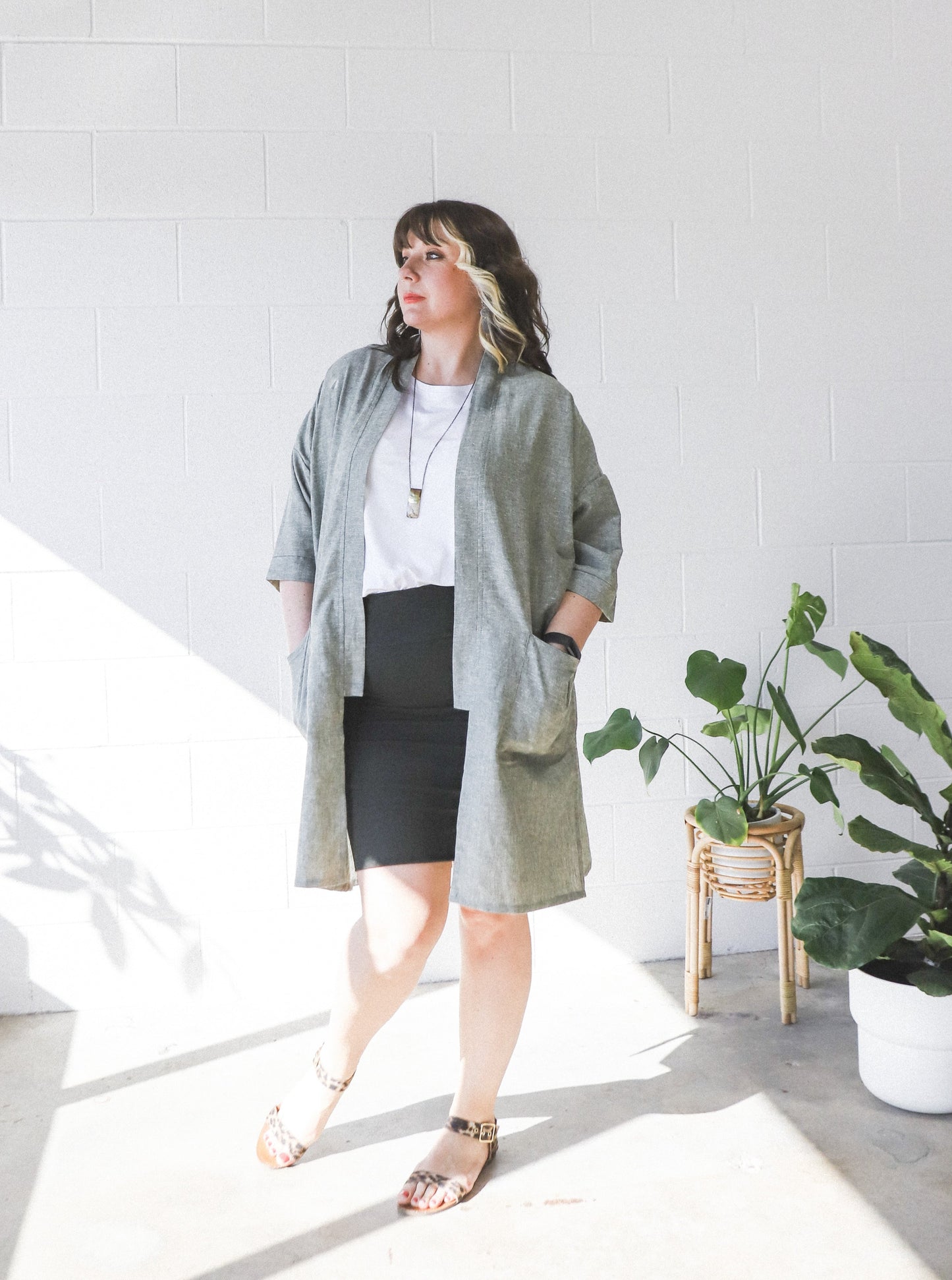 Doren Pegged Skirt -Black & Forest