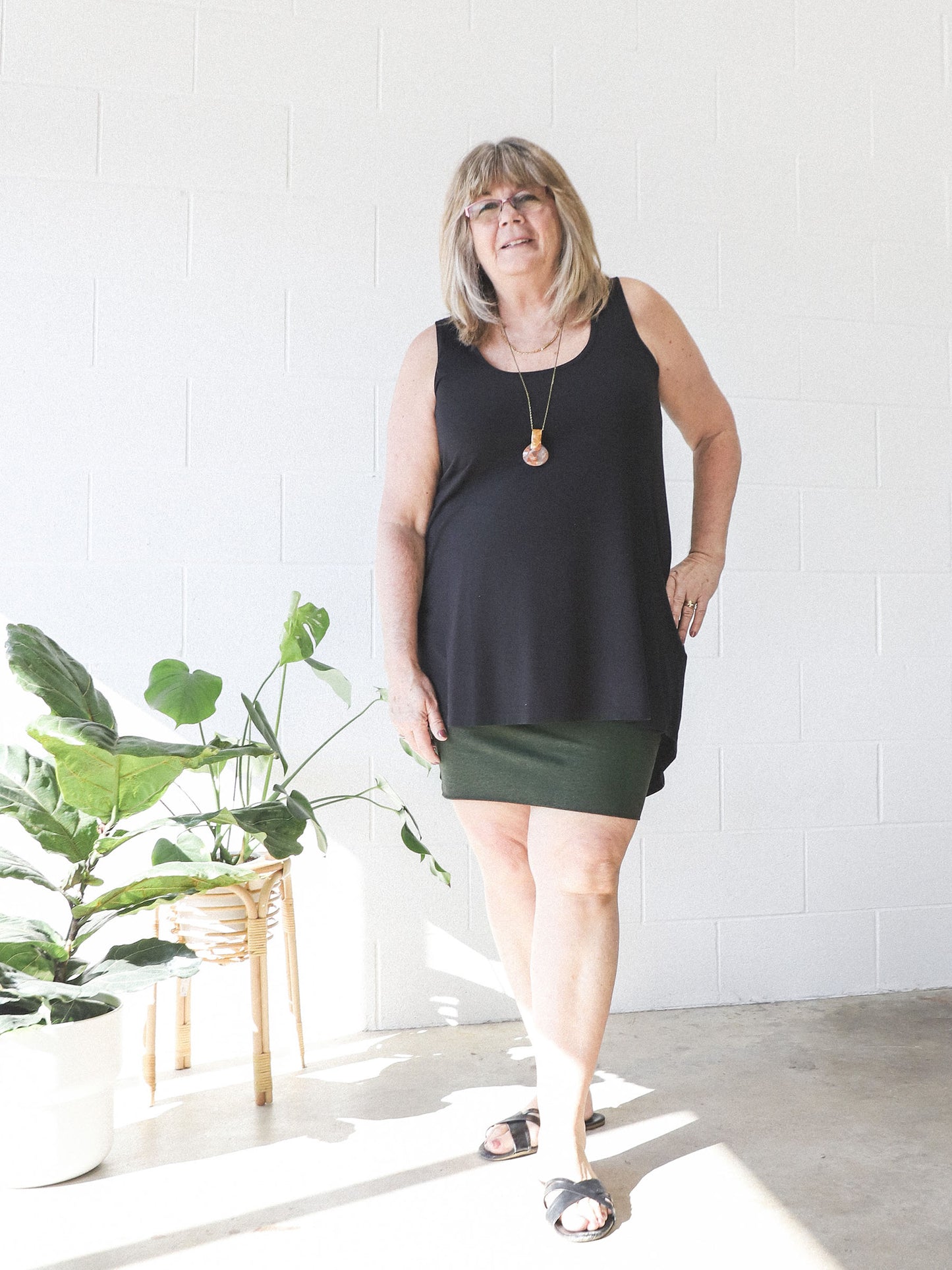 Doren Pegged Skirt -Black & Forest