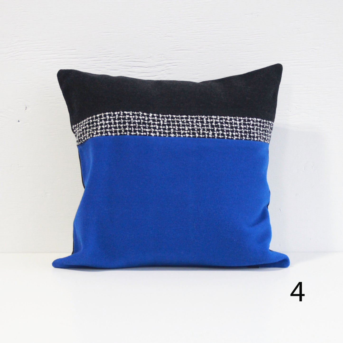 Upcycled Pillow Covers -Yellow & Blue & Black Pattern