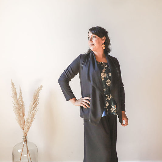 Waterfall Front Casual Blazer -S
