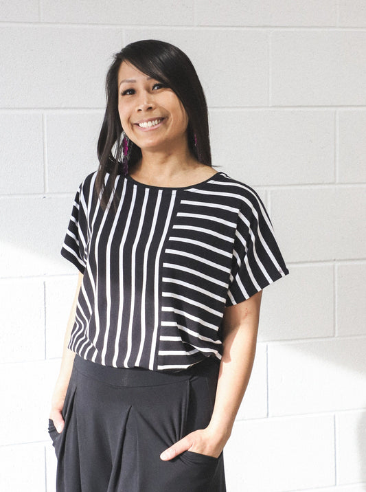 Tricia Boxy Top -Striped