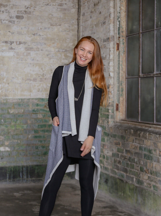 Sample Sale -Herringbone Long Vest