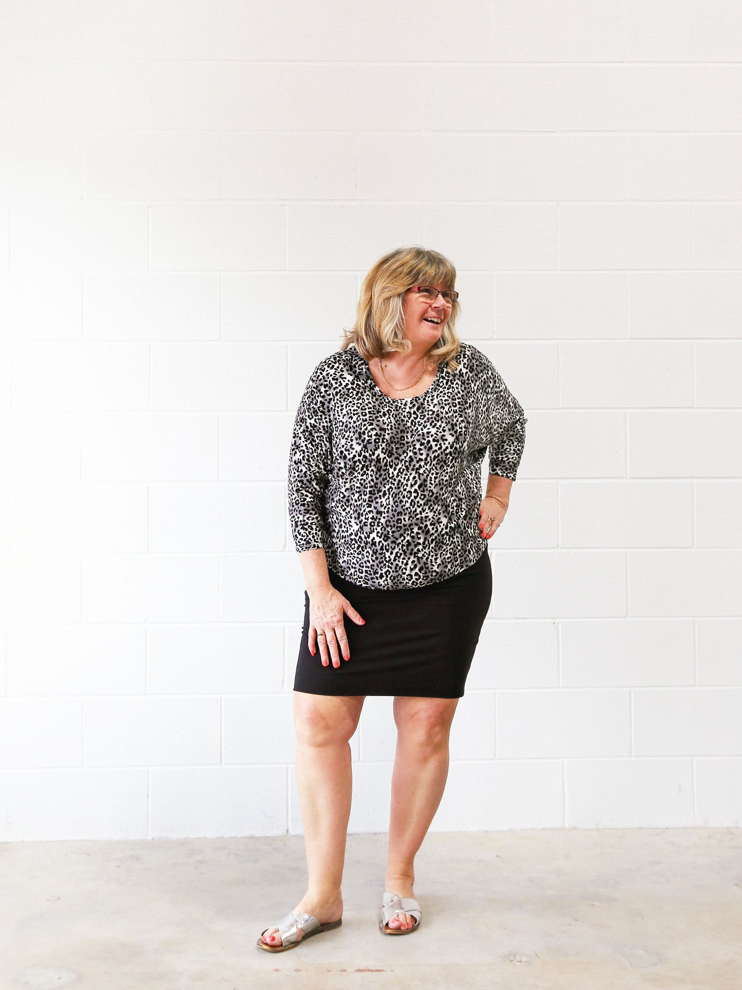 Doren Pegged Skirt -Black & Forest