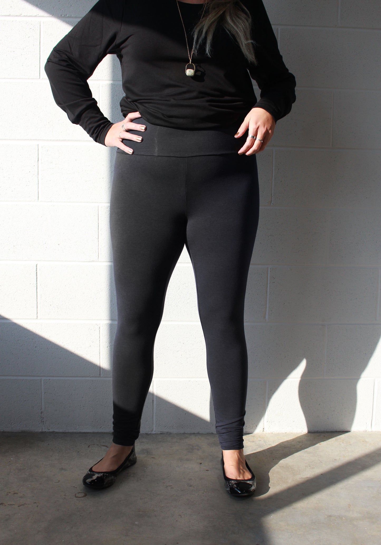 Fleece Lily Leggings -Black